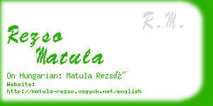 rezso matula business card